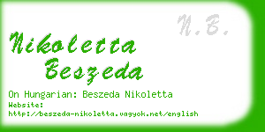 nikoletta beszeda business card